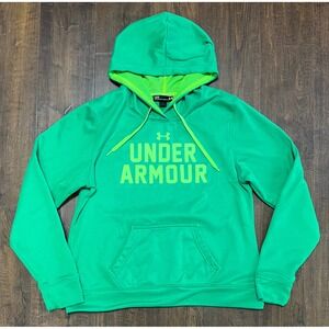 Under Armour Women Green Hoodie Sweatshirt Pullover Logo Size L G